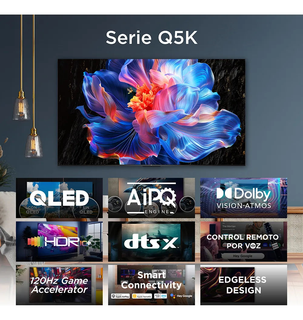 Pantalla TCL 65 Pulgadas Class Q 4k HDR QLED Smart Google TV